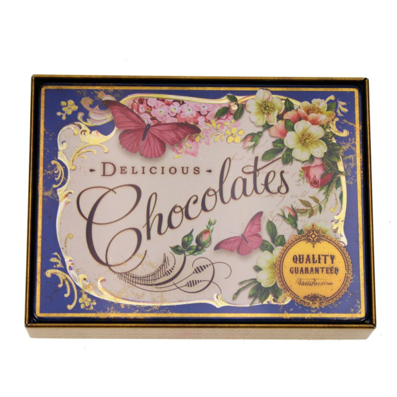 Blik Chocolates Delicious Vlinder Blauw 14,8 x 11,2 x 4 cm