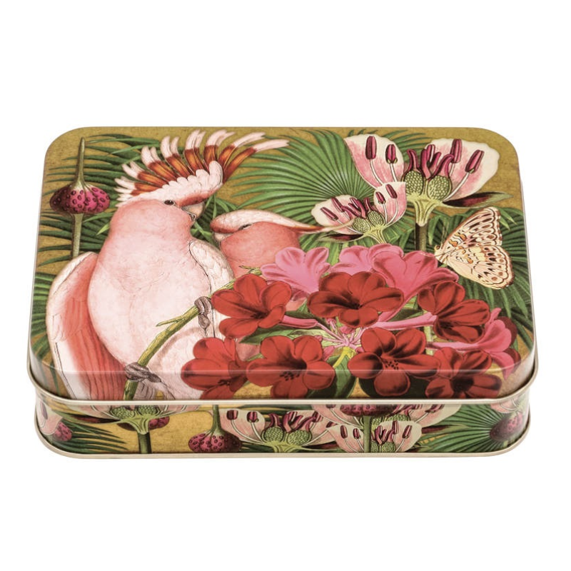 Blik Papegaai & Bloemen 14,2 x 10,1 x 3,7 cm