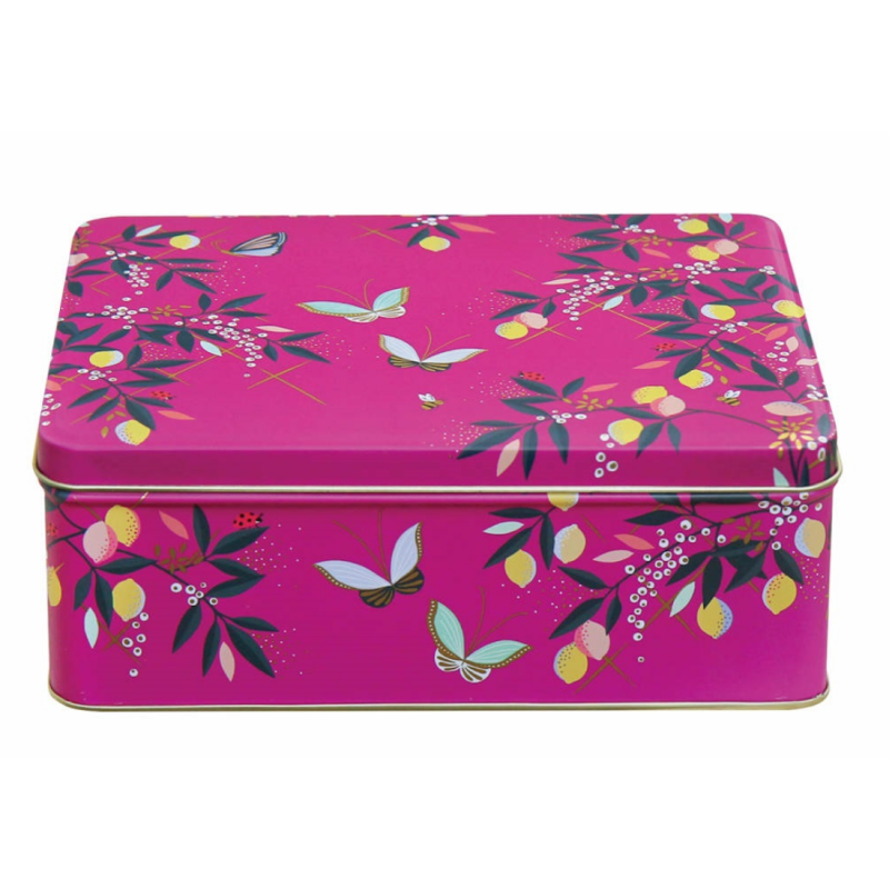 Blik Vlinders Fuchsia 19,5 x 15,5 x 7,5 cm