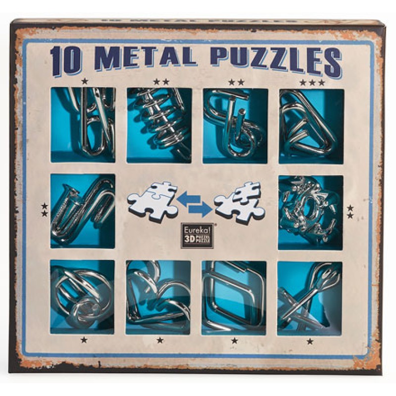 10 Metal Puzzles - Blue Set