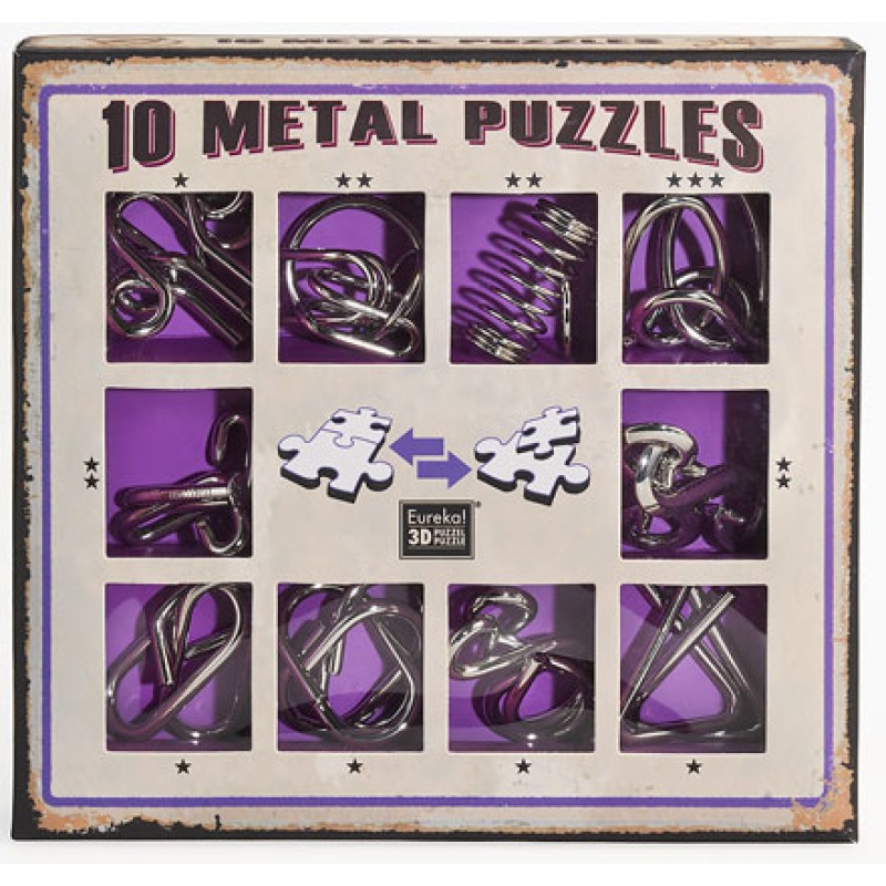 10 Metal Puzzles - Purple Set