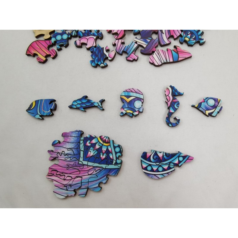 Rainbow Wooden Puzzles - Fighting Fish / Vis