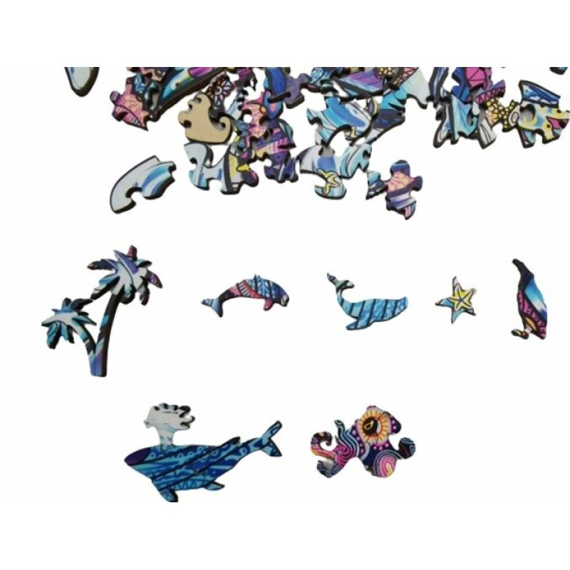 Rainbow Wooden Puzzles - Blue Whale / Blauwe Vinvis
