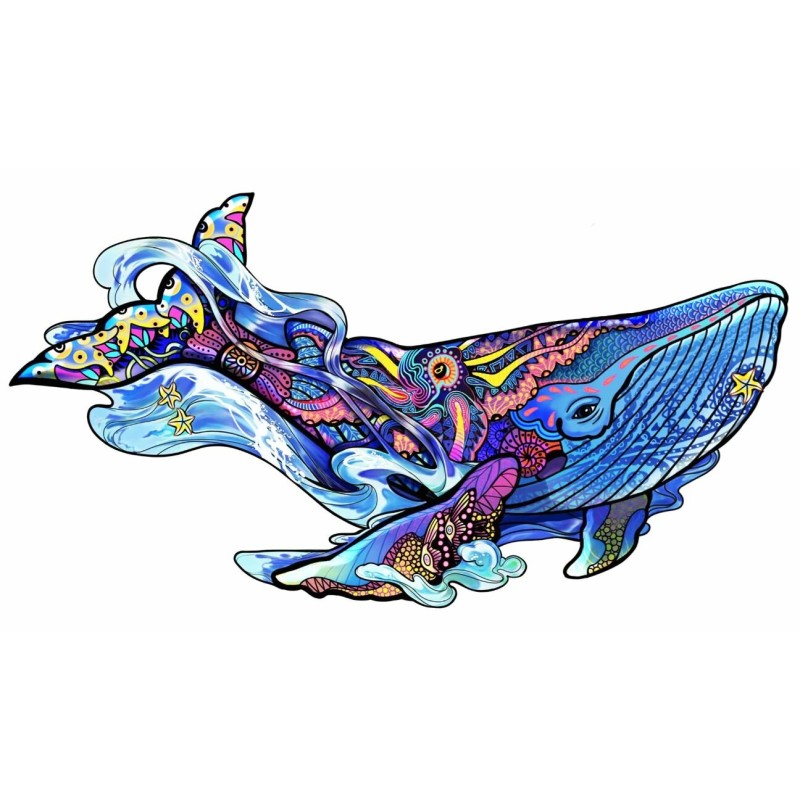 Rainbow Wooden Puzzles - Blue Whale / Blauwe Vinvis