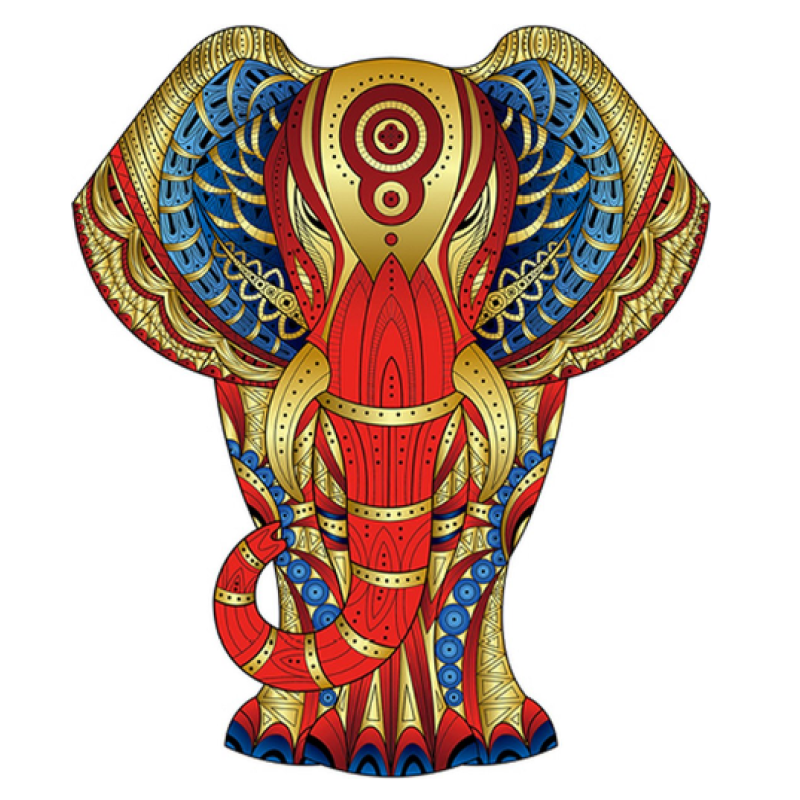 Rainbow Wooden Puzzles - Elephant / Olifant