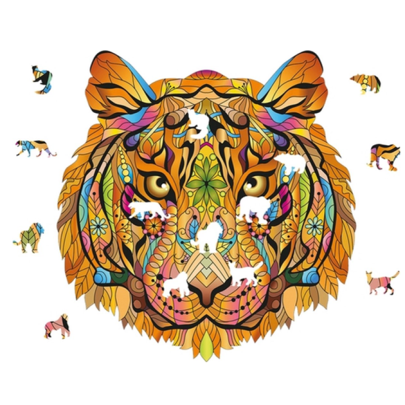 Rainbow Wooden Puzzles - Tiger / Tijger