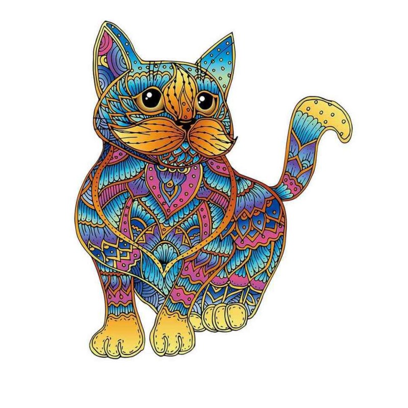 Rainbow Wooden Puzzles - Cat / Kat