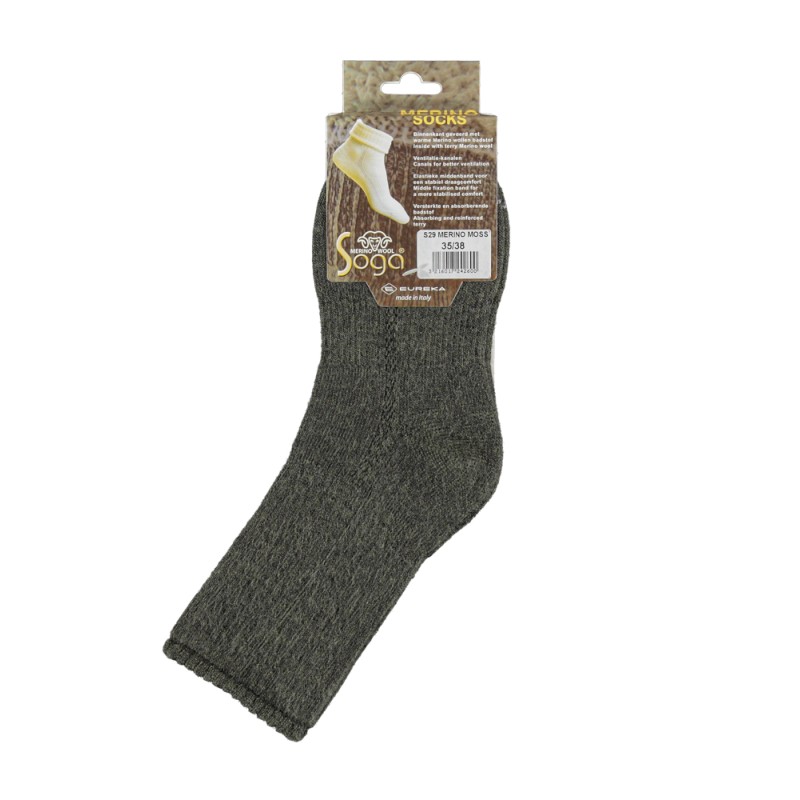 Merino Wol Home- & Wandelsokken S29 - MOSS/GREEN