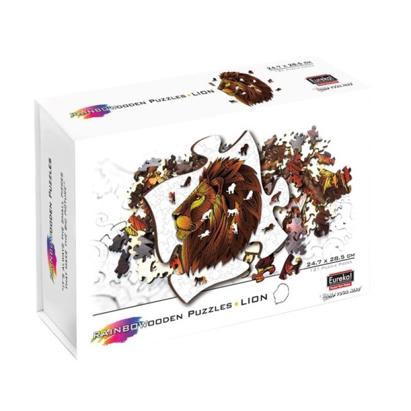 Rainbow Wooden Puzzles - Lion / Leeuw