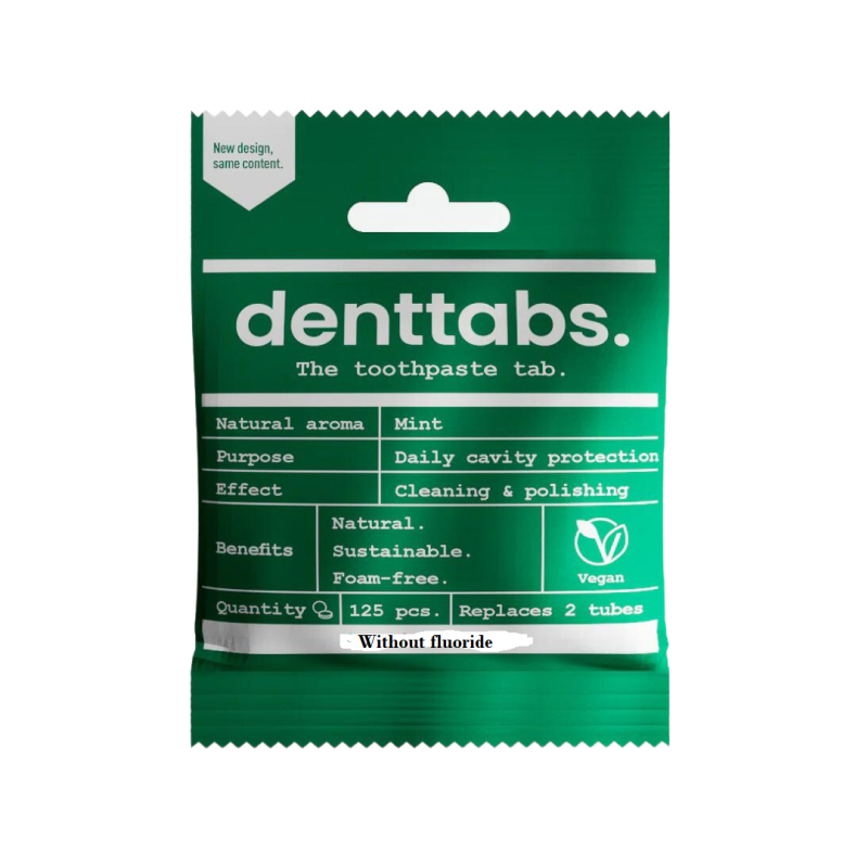 Denttabs Toothpaste Tablets MINT  zonder fluoride