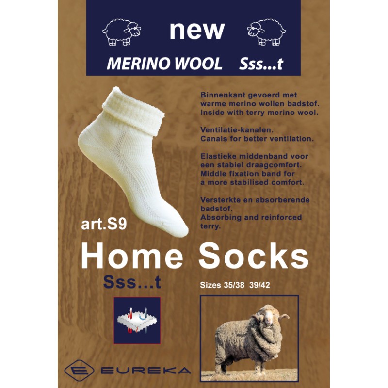 Merino Wol Home- & Wandelsokken S9 - ECRU