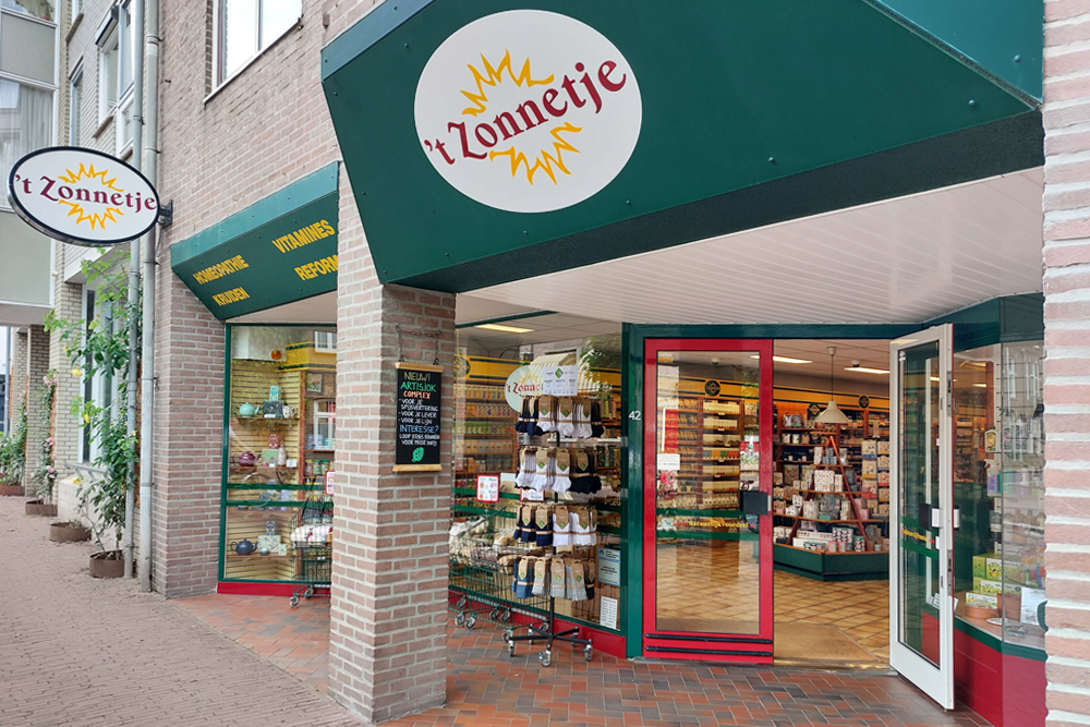 Voorkant van de winkel